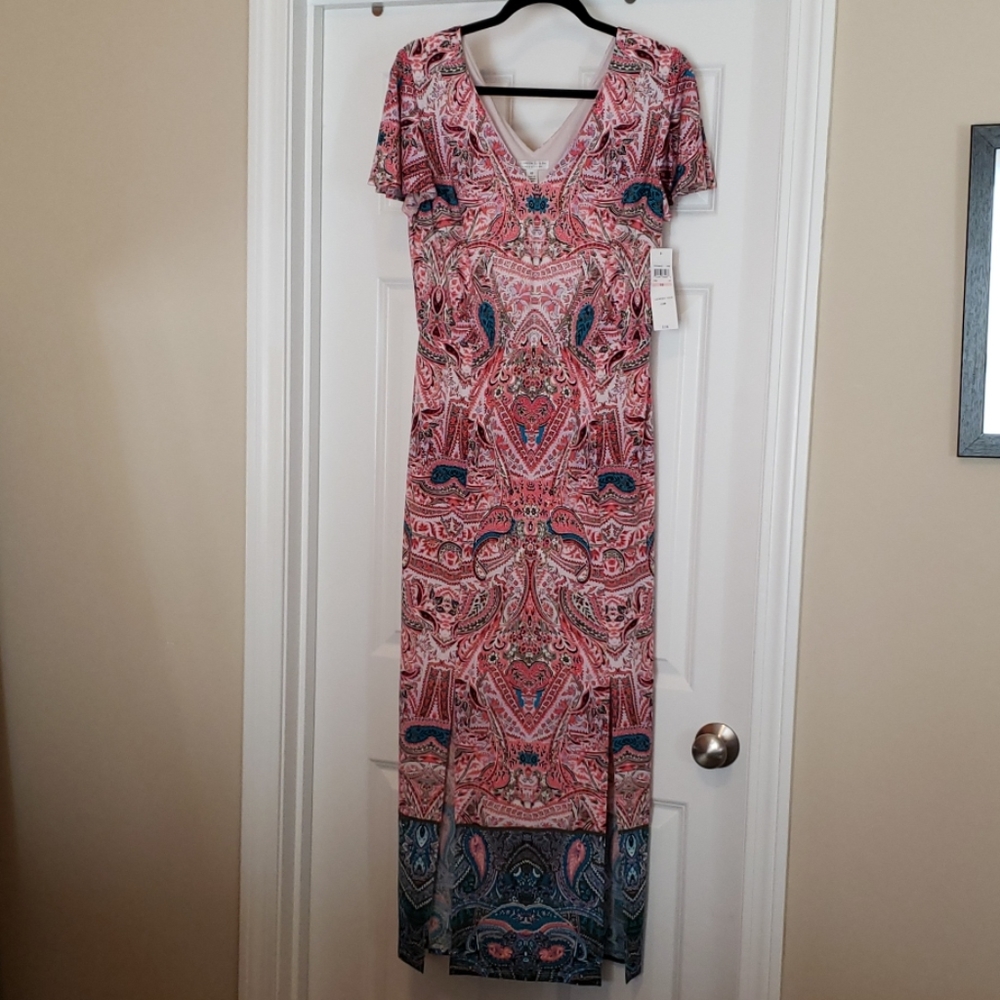 London Style Collection Dress Size 10 Multicolored